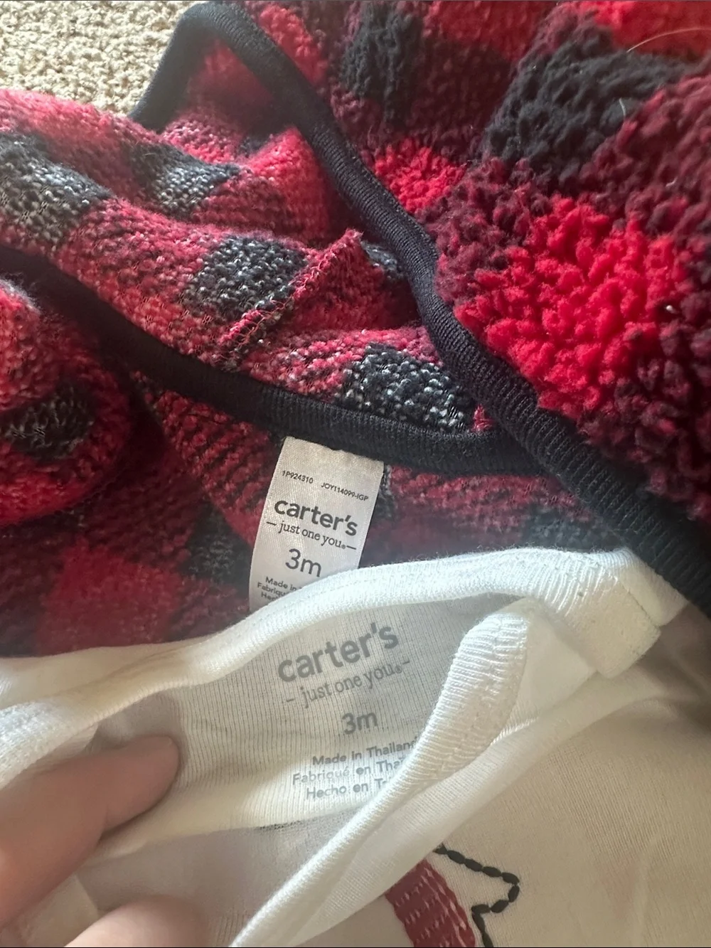 Carter's Red and Black Buffalo Plaid Sherpa Hooded Jacket